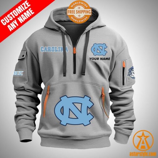 North Carolina Tar Heels personalized Half Zip Heavy Hoodie