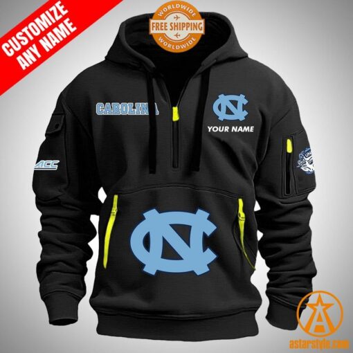 North Carolina Tar Heels personalized Half Zip Heavy Hoodie