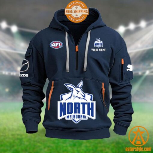 North Melbourne Kangaroos AFL Half Zip Heavy Hoodie