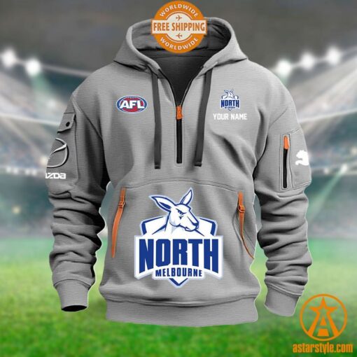 North Melbourne Kangaroos AFL Half Zip Heavy Hoodie