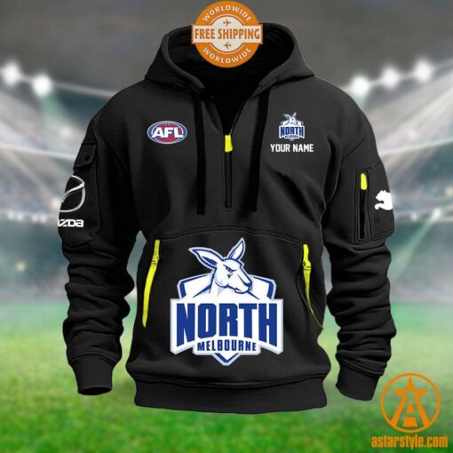 North Melbourne Kangaroos AFL Half Zip Heavy Hoodie