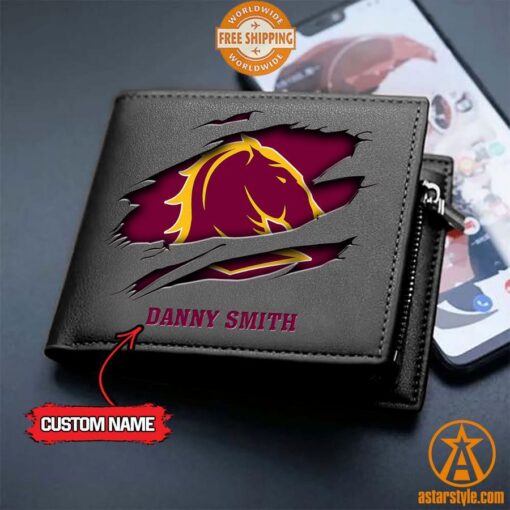 NRL Brisbane Broncos personalized Leather Wallet