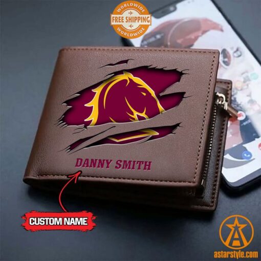 NRL Brisbane Broncos personalized Leather Wallet