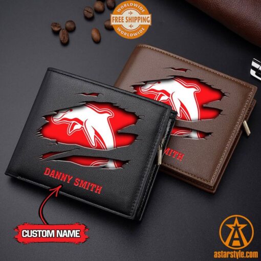 NRL Dolphins personalized Leather Wallet