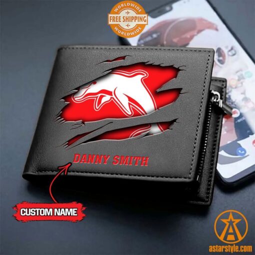 NRL Dolphins personalized Leather Wallet