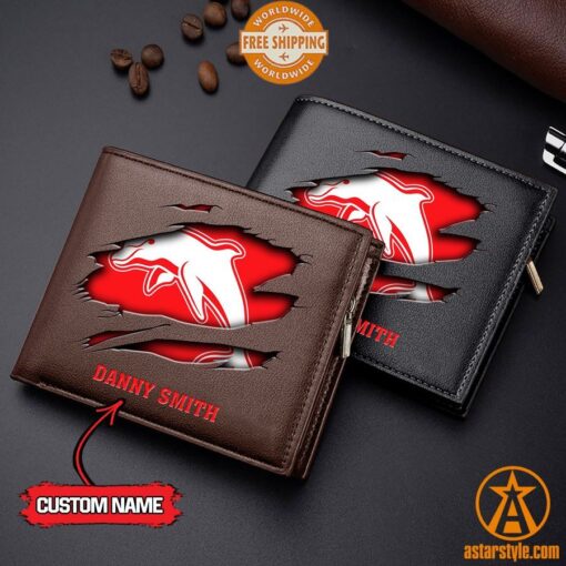 NRL Dolphins personalized Leather Wallet