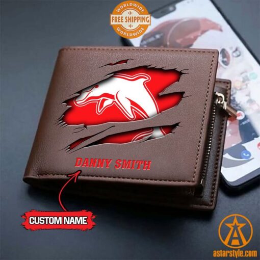 NRL Dolphins personalized Leather Wallet