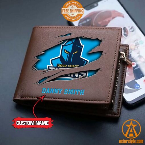 NRL Gold Coast Titans personalized Leather Wallet