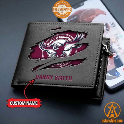 NRL Manly Warringah Sea Eagles personalized Leather Wallet