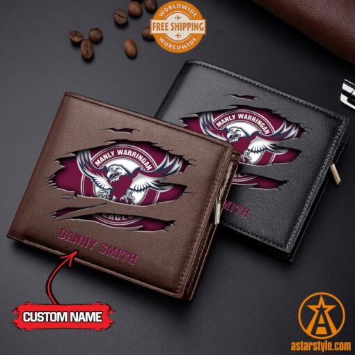 NRL Manly Warringah Sea Eagles personalized Leather Wallet