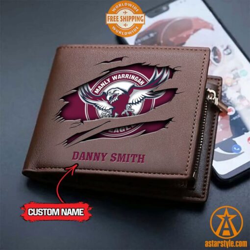 NRL Manly Warringah Sea Eagles personalized Leather Wallet