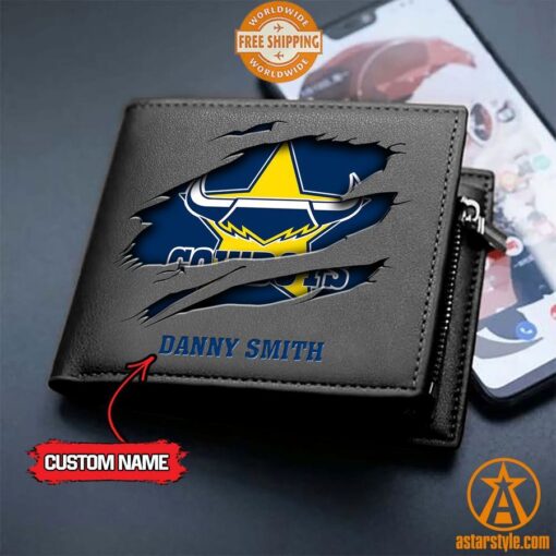 NRL North Queensland Cowboys personalized Leather Wallet