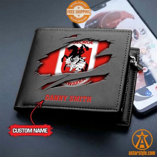 NRL St. George Illawarra Dragons personalized Leather Wallet