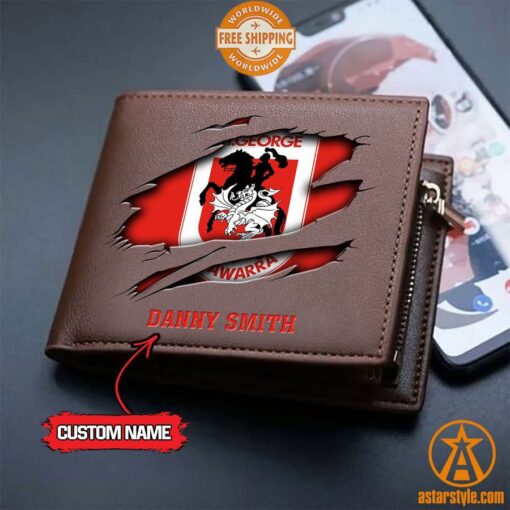 NRL St. George Illawarra Dragons personalized Leather Wallet