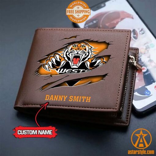 NRL Wests Tigers personalized Leather Wallet