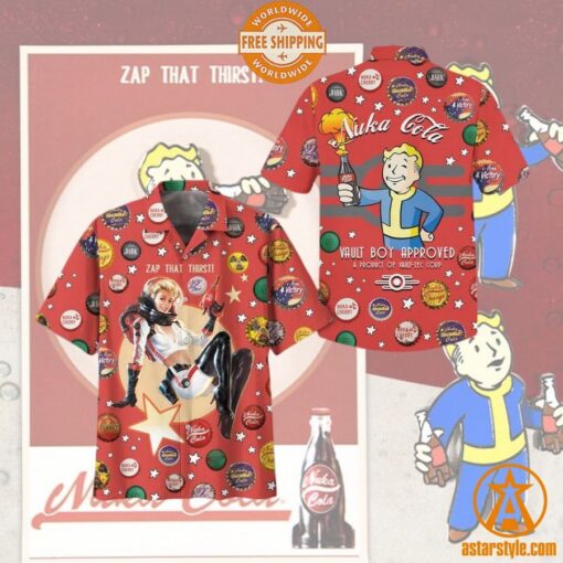 Nuka Cola Vault Boy Approved Hawaiian Shirt