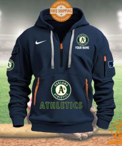 Oakland Athletics MLB Half Zip Heavy Hoodie