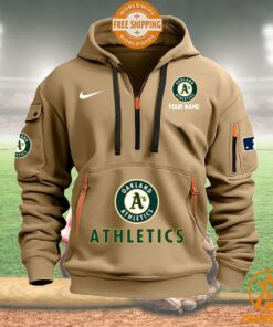 Oakland Athletics MLB Half Zip Heavy Hoodie