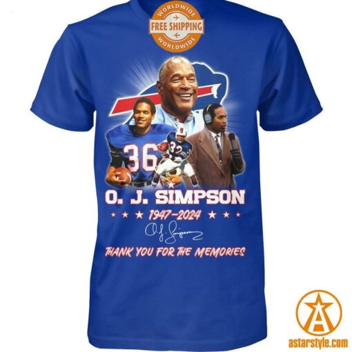 Oj Simpson Buffalo Bills Thank You For The Memories Shirt