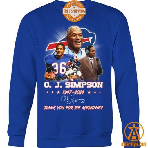 Oj Simpson Buffalo Bills Thank You For The Memories Shirt