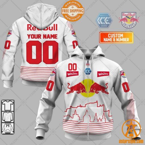 Personalized Ice Hockey League EC Red Bull Salzburg Home Jersey Style Hoodie