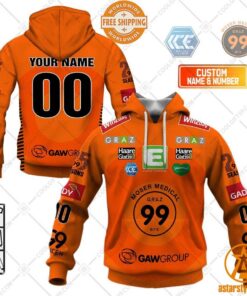 Personalized Ice Hockey League Graz 99ers Home Jersey Style Hoodie