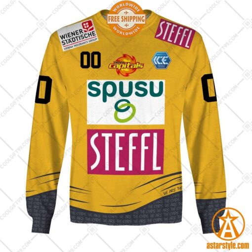 Personalized Ice Hockey League Vienna Capitals Home Jersey Style Hoodie