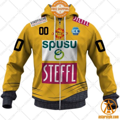 Personalized Ice Hockey League Vienna Capitals Home Jersey Style Hoodie