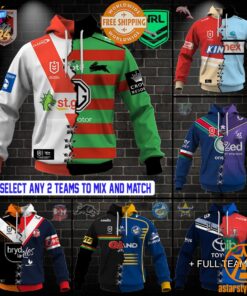 Personalized Mix and Match 2 NRL Team Hoodie