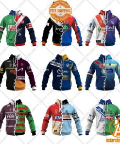 Personalized Mix and Match 2 NRL Team Hoodie