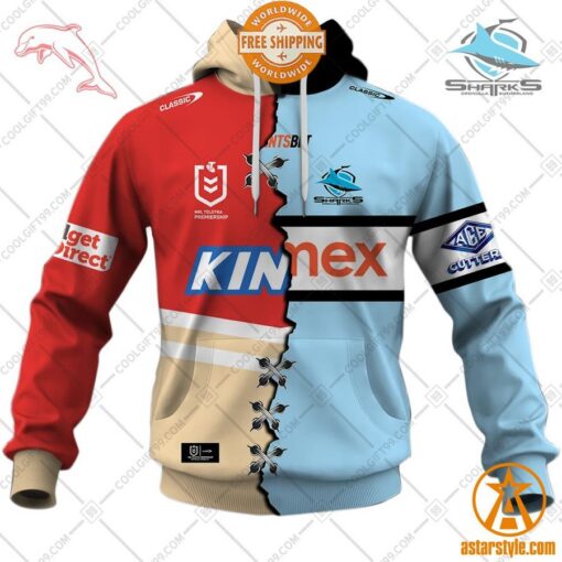 Personalized Mix and Match 2 NRL Team Hoodie