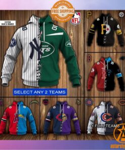 Personalized Mix and Match 2 Teams MLB x NFL Special Design Hoodie