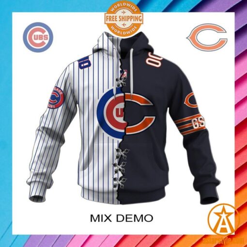 Personalized Mix and Match 2 Teams MLB x NFL Special Design Hoodie