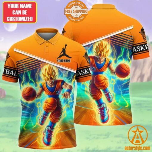 Personalized Son Goku Basketball Polo Shirt