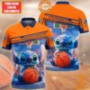 Personalized Stitch Basketball Polo Shirt Beauty queen