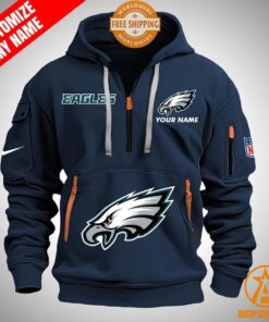 Philadelphia Eagles personalized Half Zip Heavy Hoodie