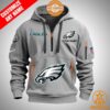 Philadelphia Eagles Personalized Half Zip Heavy Hoodie Coolosm