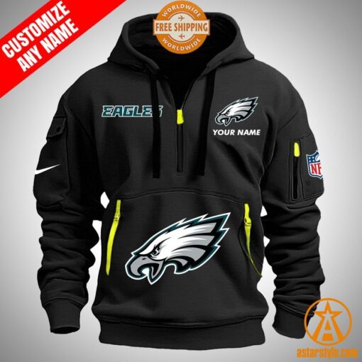 Philadelphia Eagles personalized Half Zip Heavy Hoodie