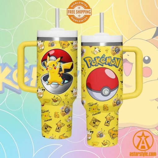 Pikachu Pokemon Pokeball Tumbler