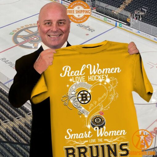 Real Women Love Hockey Smart Women Love Boston Bruins Shirt