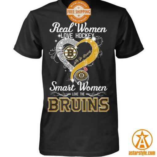 Real Women Love Hockey Smart Women Love Boston Bruins Shirt