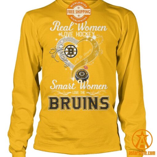 Real Women Love Hockey Smart Women Love Boston Bruins Shirt