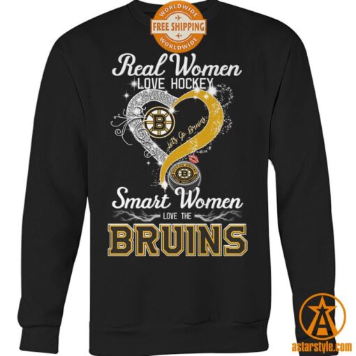 Real Women Love Hockey Smart Women Love Boston Bruins Shirt