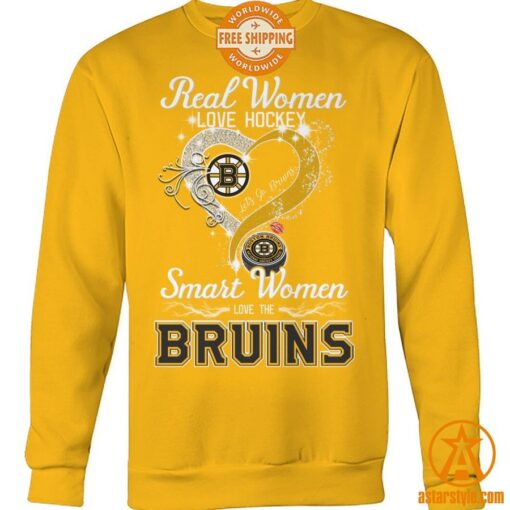 Real Women Love Hockey Smart Women Love Boston Bruins Shirt