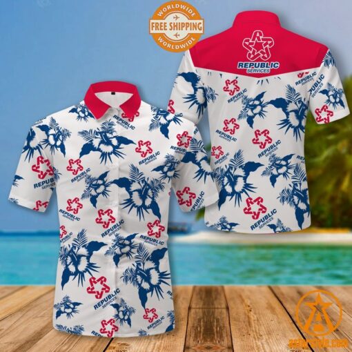 Republic Services Hawaiian Shirt and Shorts