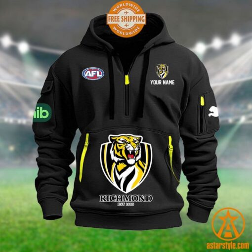 Richmond Tigers AFL Half Zip Heavy Hoodie