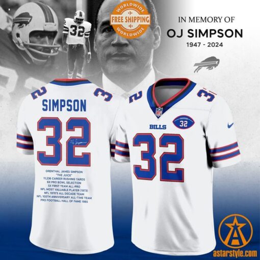 RIP Oj Simpson Buffalo Bills Football Jersey