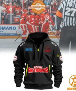 Sault Ste. Marie Greyhounds Half Zip Heavy Hoodie