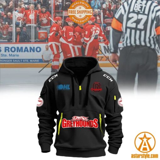 Sault Ste. Marie Greyhounds Half Zip Heavy Hoodie