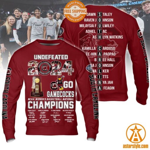 South Carolina Gamecocks Undefeated 2024 Champions Shirt